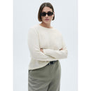 Round Neck Buttoned Sweater - Ecru