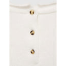 Round Neck Buttoned Sweater - Ecru