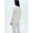 Round Neck Buttoned Sweater - Ecru