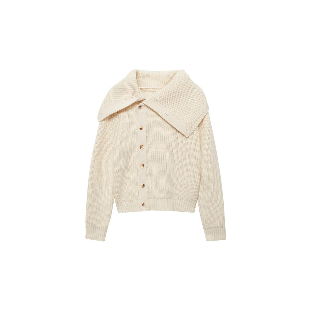 Jersey con Botones Cuello Vuelto - Crudo
