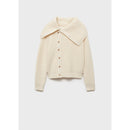 Buttoned Funnel Neck Jumper - Ecru