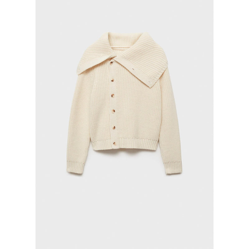 Pull-Over Boutons Col Cheminée - Ecru