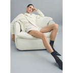 Jersey con Botones Cuello Vuelto - Crudo
