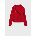 Buttoned Turtleneck Pull-Over - Red