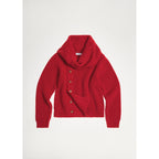 Buttoned Turtleneck Pull-Over - Red