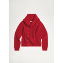 Buttoned Funnel Neck Jumper - Red