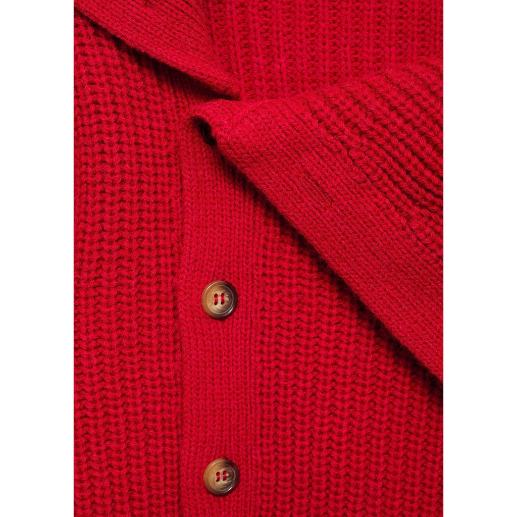 Buttoned Turtleneck Pull-Over - Red