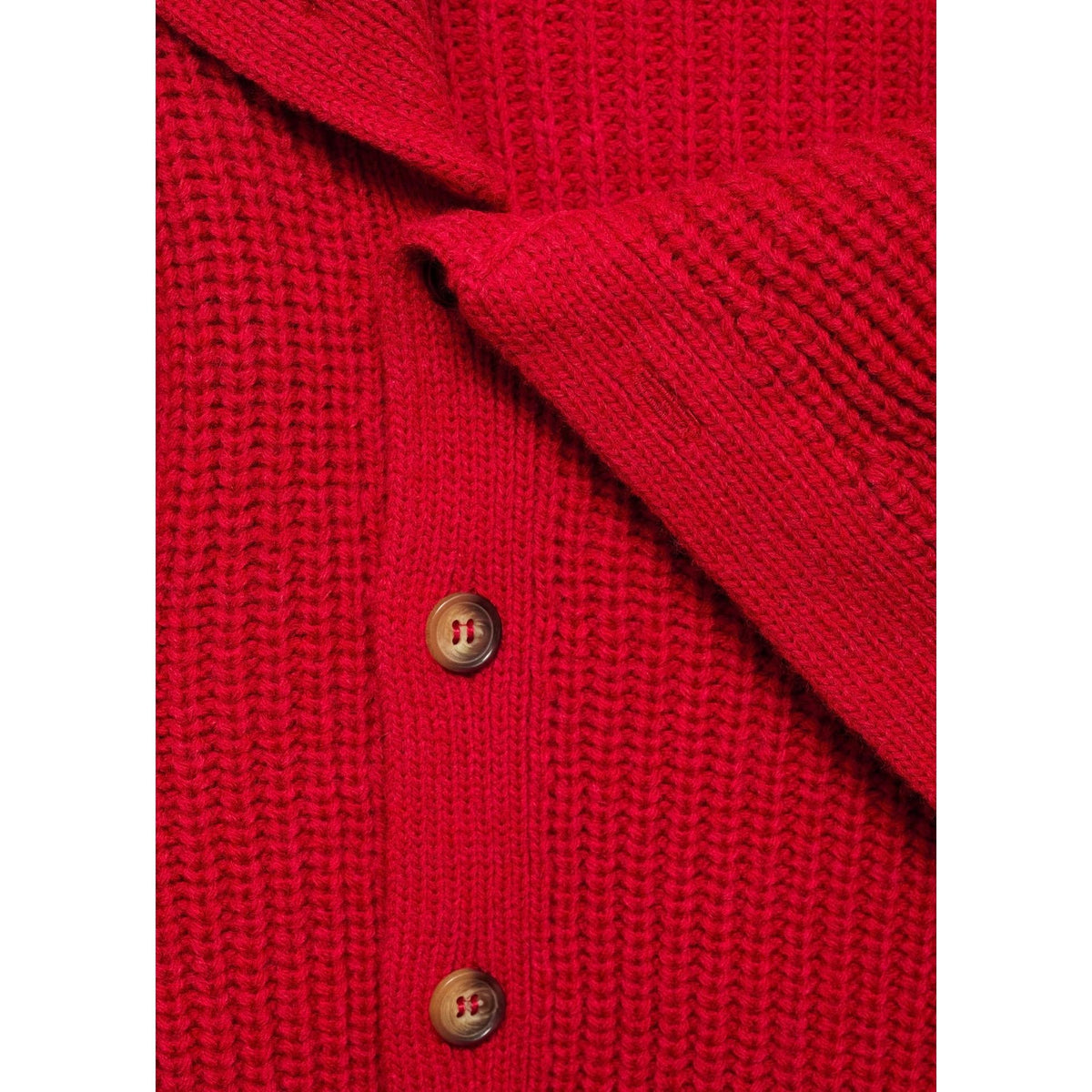 Buttoned Turtleneck Pull-Over - Red