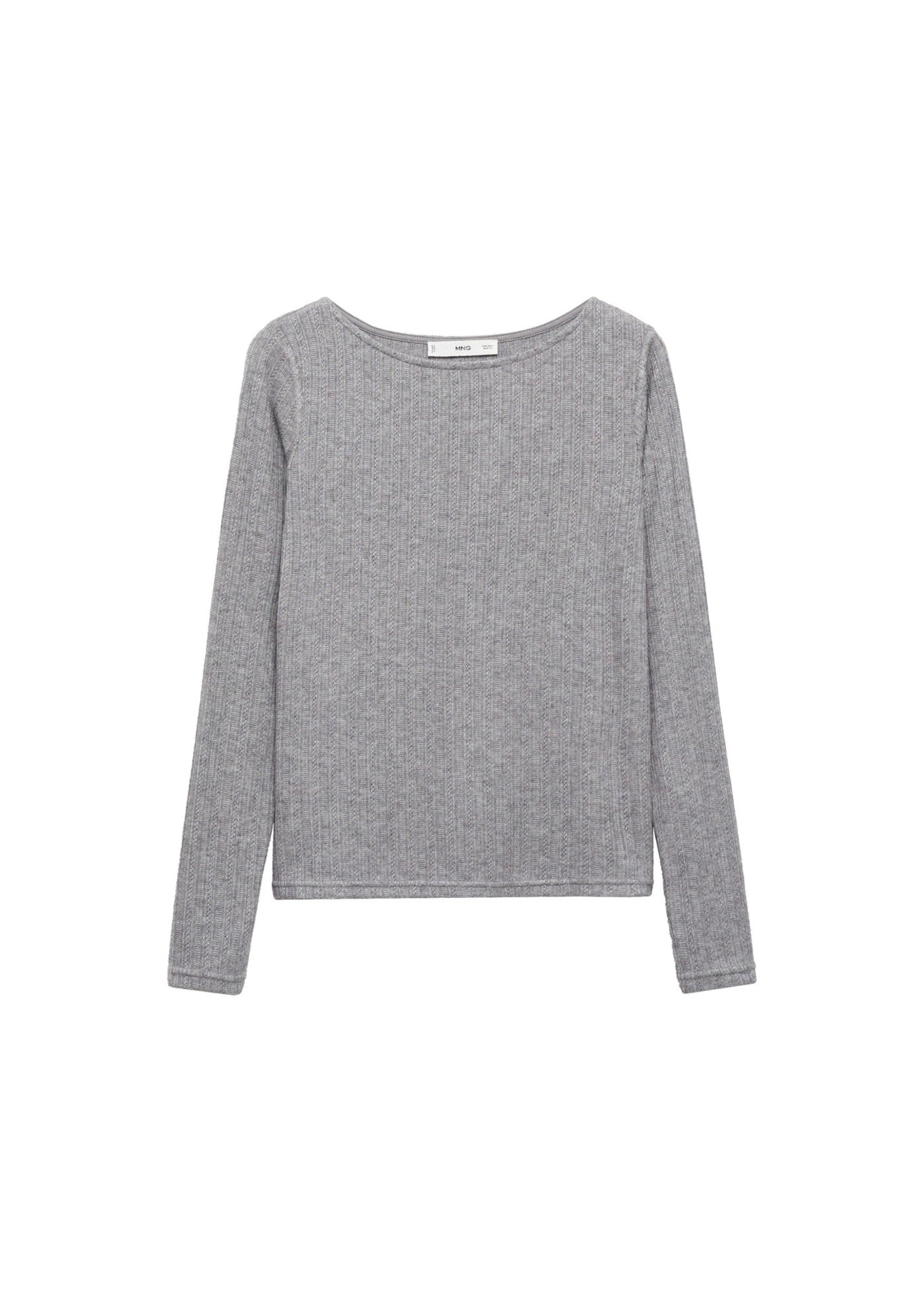 Camiseta Manga Larga Pointelle - Medium Heather Grey