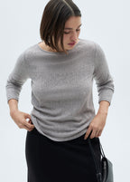 Camiseta Manga Larga Pointelle - Medium Heather Grey