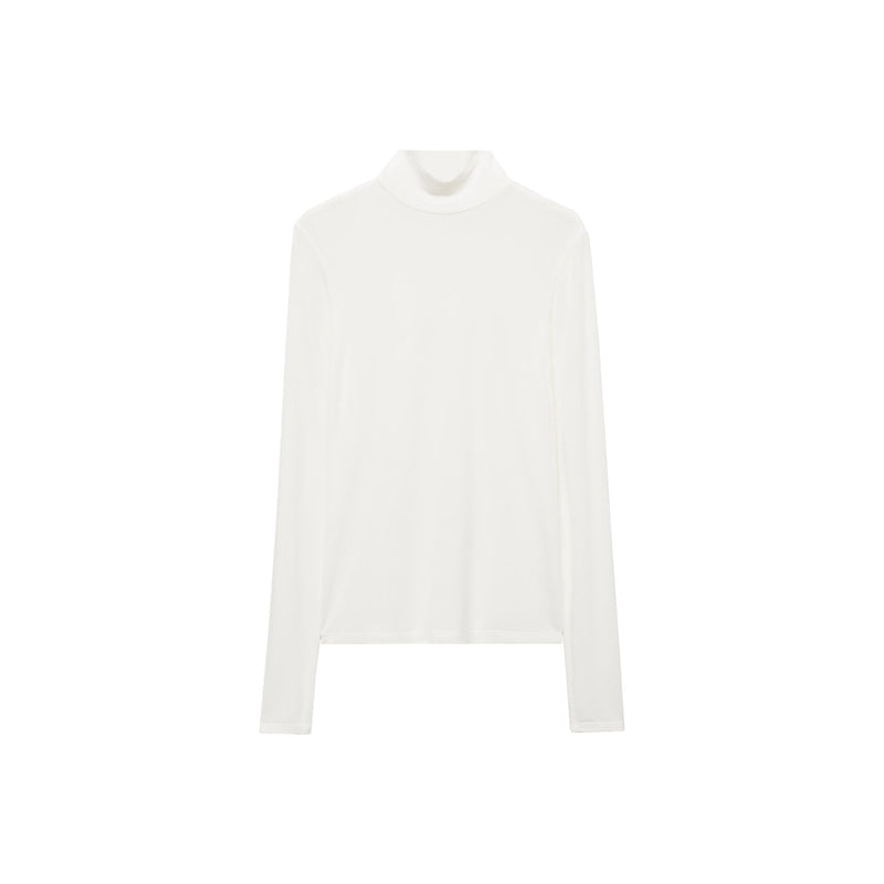 High Neck T-Shirt - White