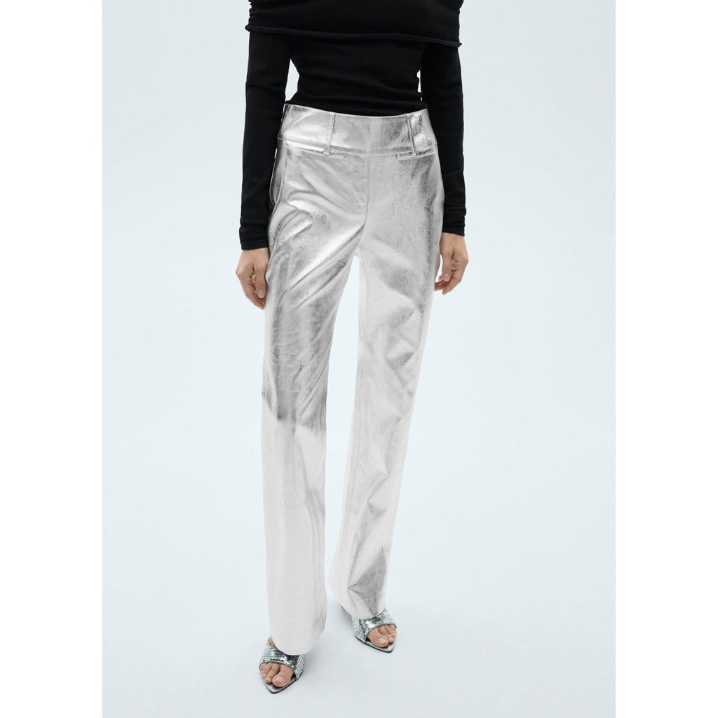 Pantalón Recto Metalizado - Silver