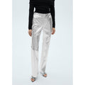 Pantalón Recto Metalizado - Silver
