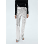 Pantalón Recto Metalizado - Silver
