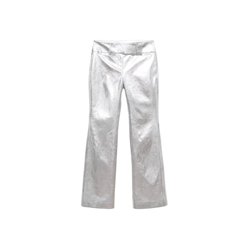 Pantalón Recto Metalizado - Silver
