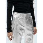 Pantalón Recto Metalizado - Silver