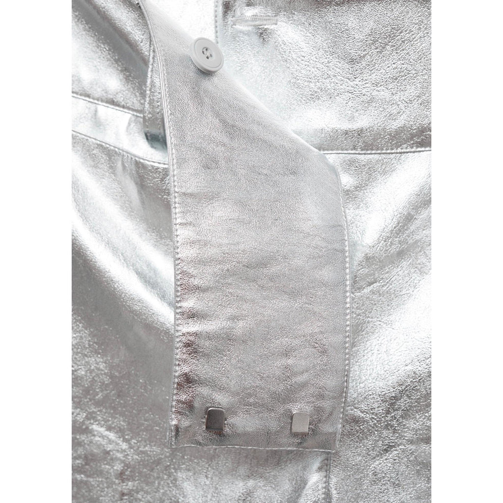 Pantalón Recto Metalizado - Silver
