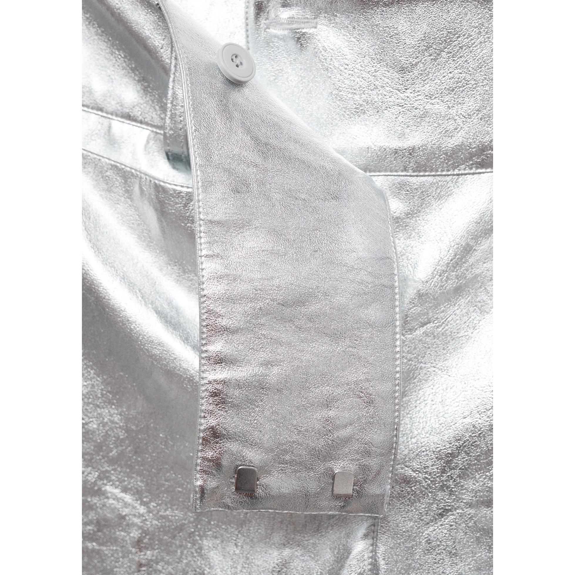 Pantalón Recto Metalizado - Silver