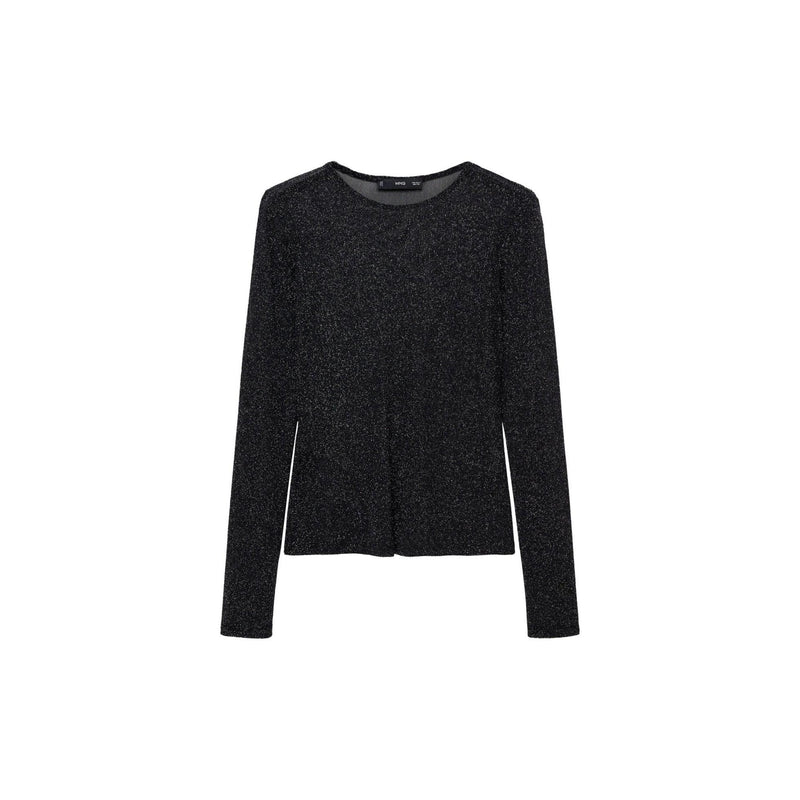 Camiseta de lúrex semitransparente - Negro