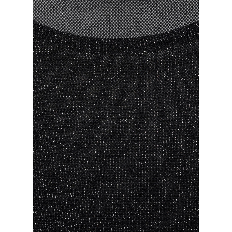 Camiseta de lúrex semitransparente - Negro