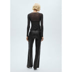Semi-Transparent Lurex T-Shirt - Black