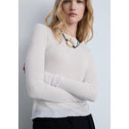 Top Maille Côtelée Fine - White