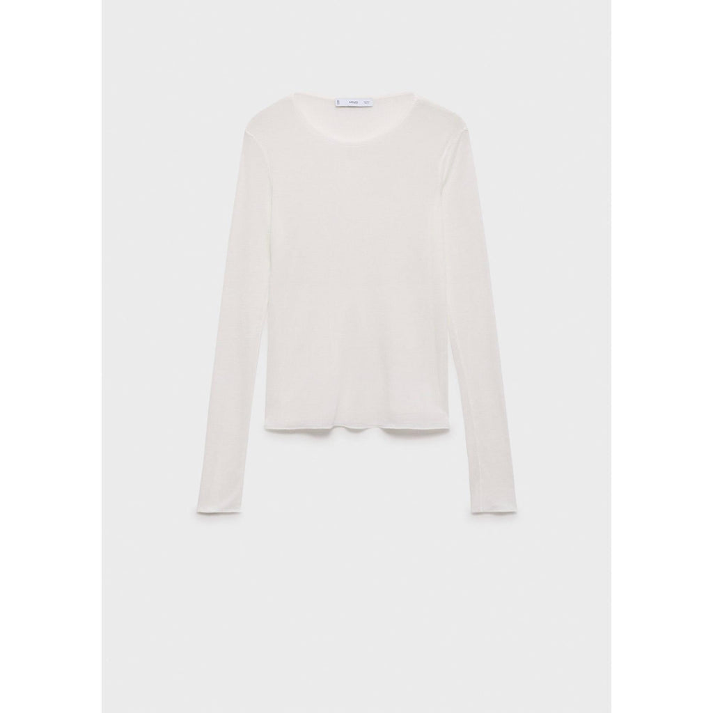 Top Maille Côtelée Fine - White