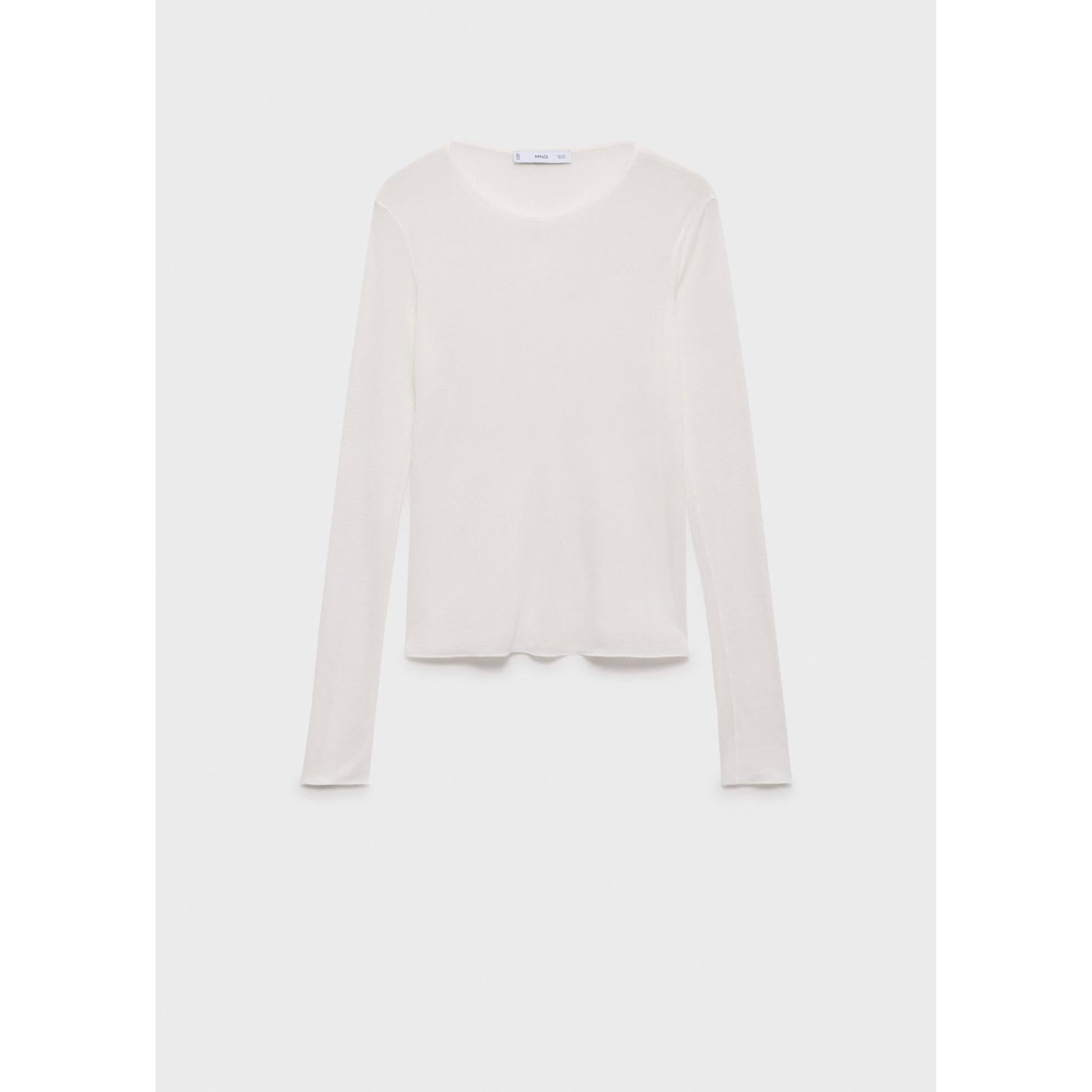 Top Maille Côtelée Fine - White
