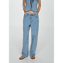 Jeans Anchos Sueltos De Cintura Baja - Azul Medio