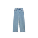 Jeans Anchos Sueltos De Cintura Baja - Azul Medio