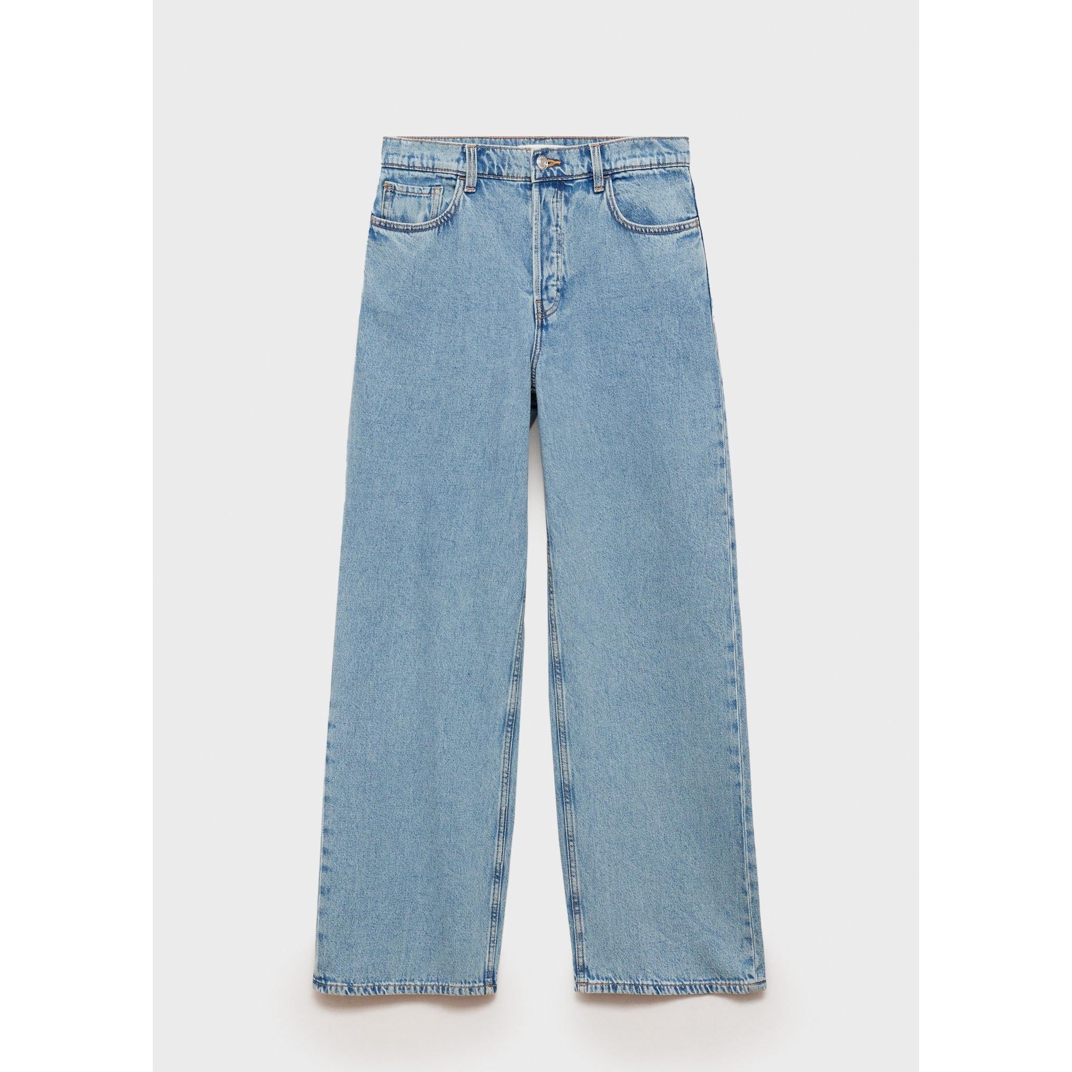 Jean Wideleg Loose Tiro Bajo - Medium Blue
