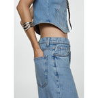Jean Wideleg Loose Tiro Bajo - Medium Blue