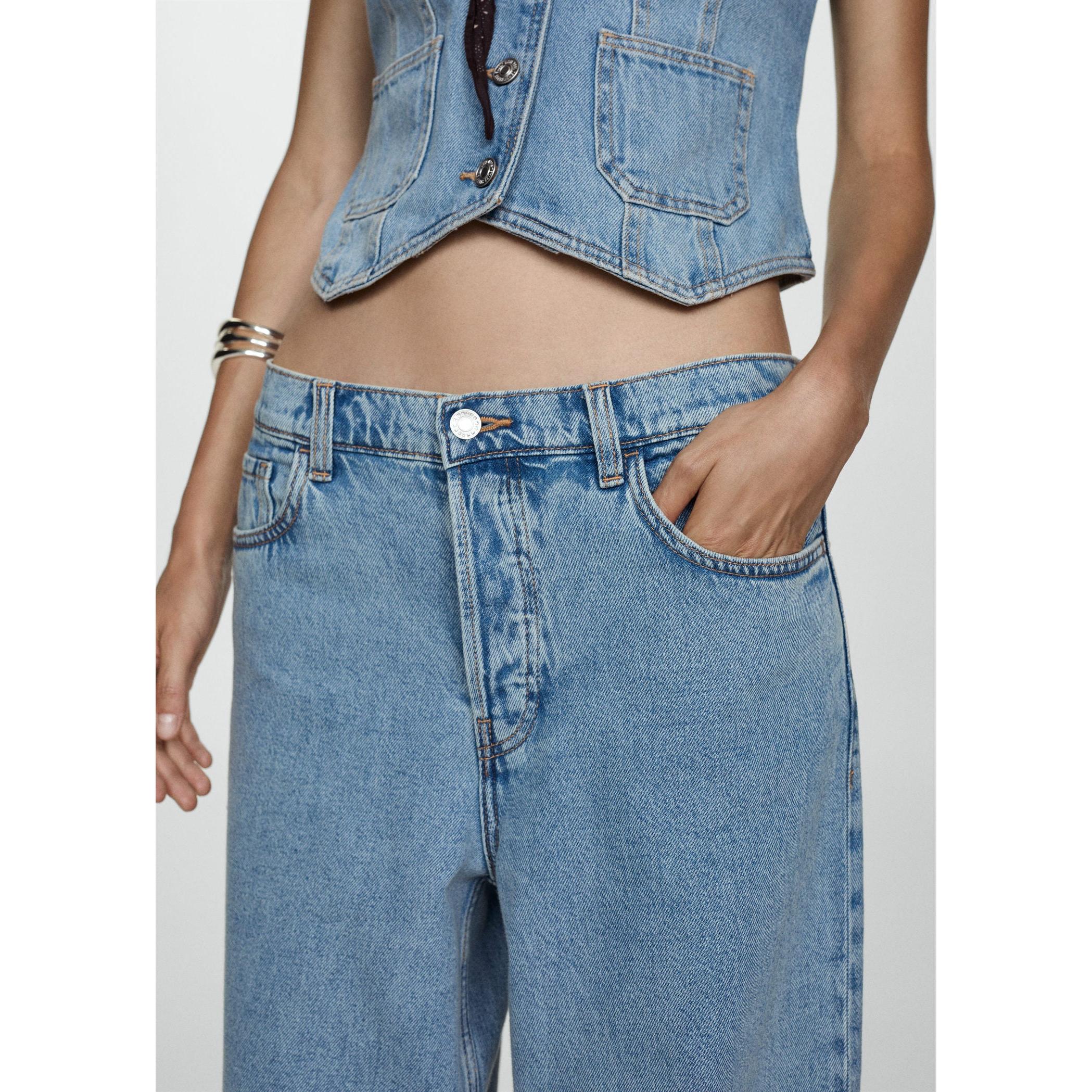 Jean Wideleg Loose Tiro Bajo - Medium Blue