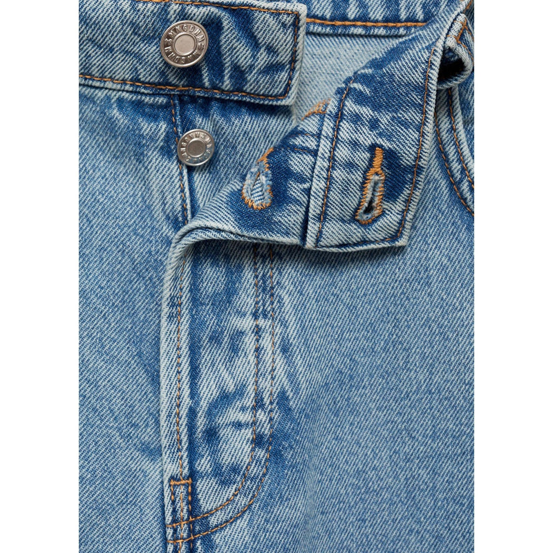 Jeans Anchos Sueltos De Cintura Baja - Azul Medio