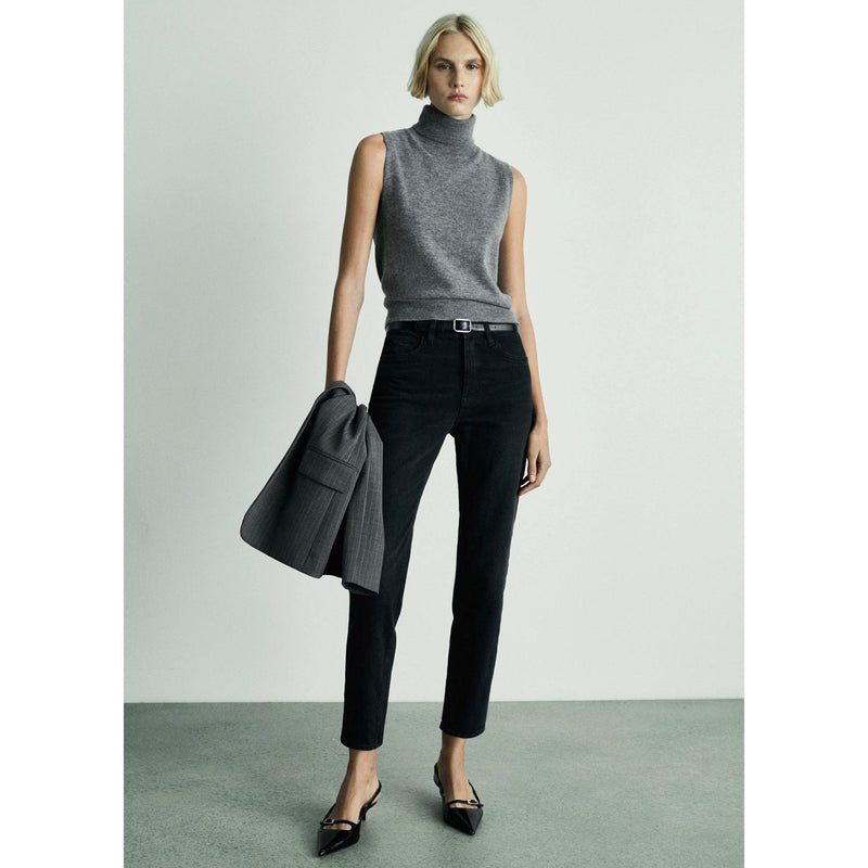 Jean Newmom Confort Taille Haute - Black Denim