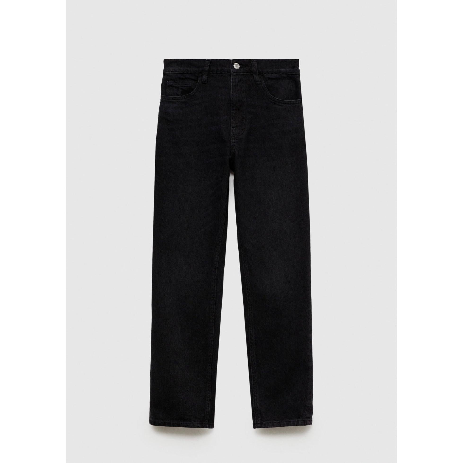 Jeans Newmom Confort de Tiro Alto - Black Denim