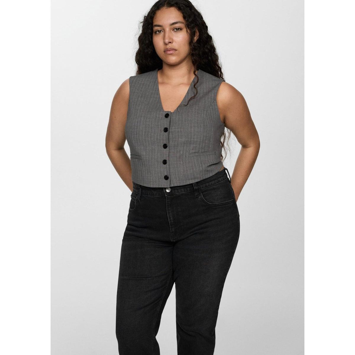 Jeans Newmom Confort de Tiro Alto - Black Denim
