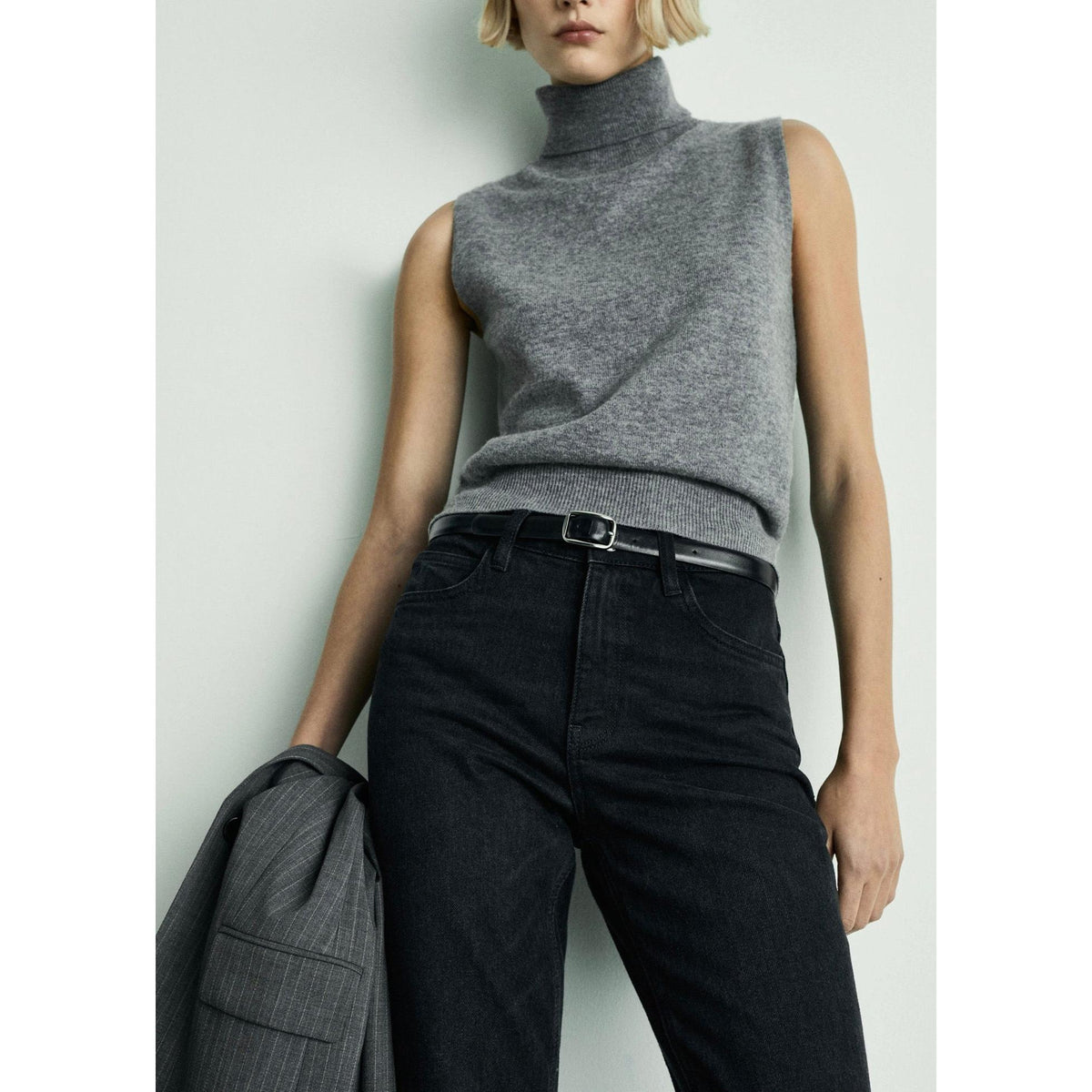 Jeans Newmom Confort de Tiro Alto - Black Denim