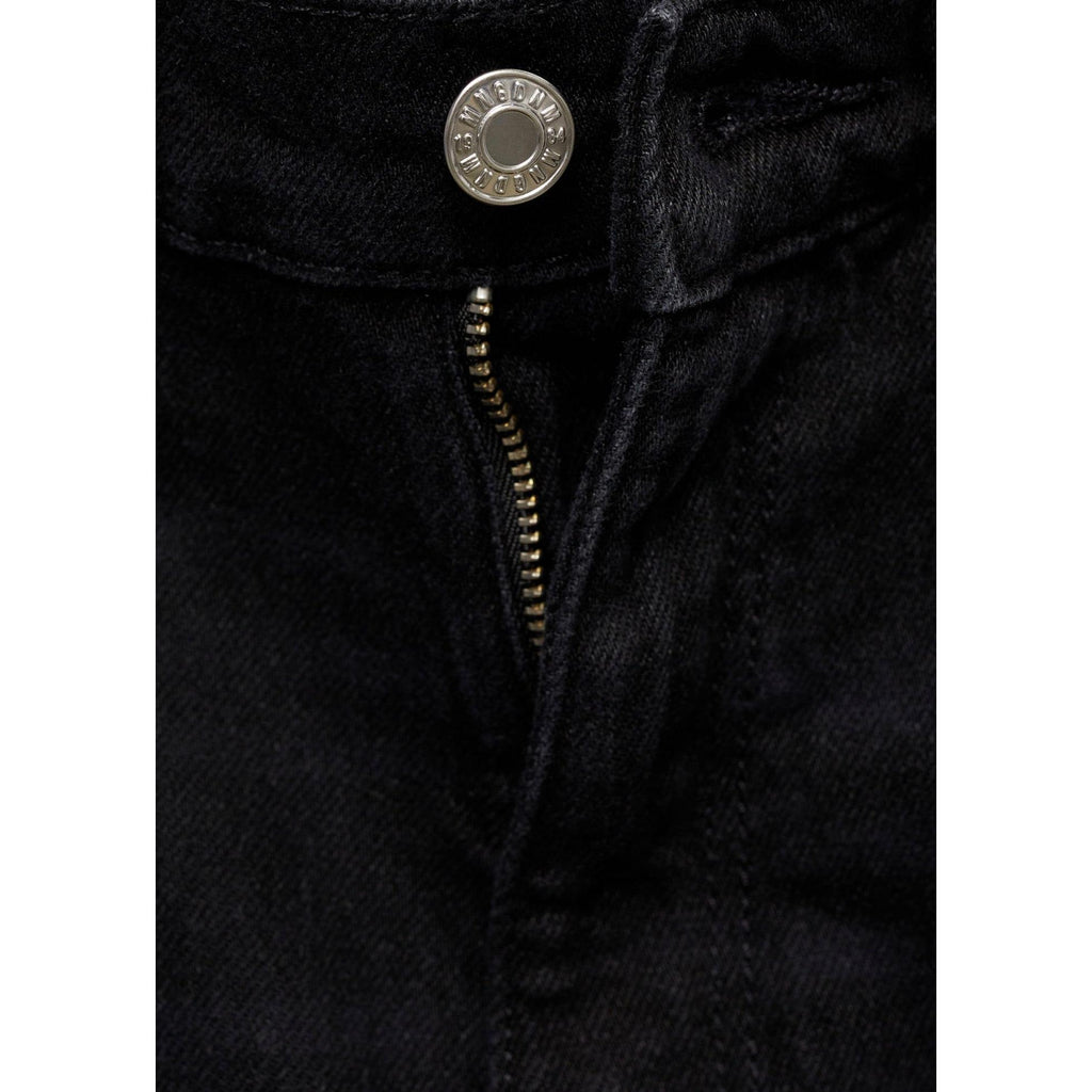 Jeans Newmom Confort de Tiro Alto - Black Denim