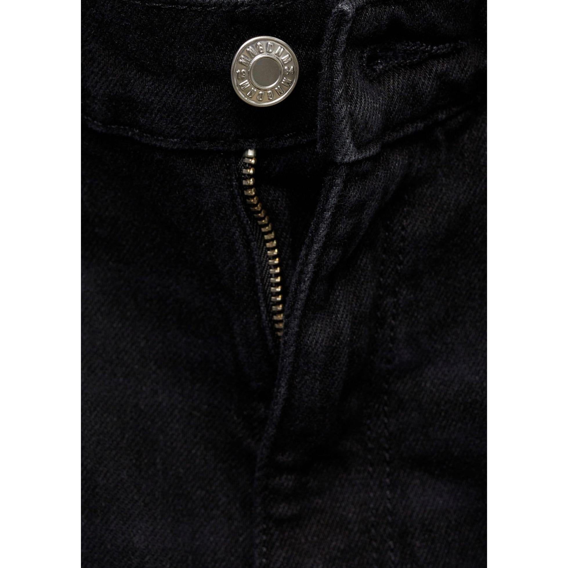 Jeans Newmom Confort de Tiro Alto - Black Denim