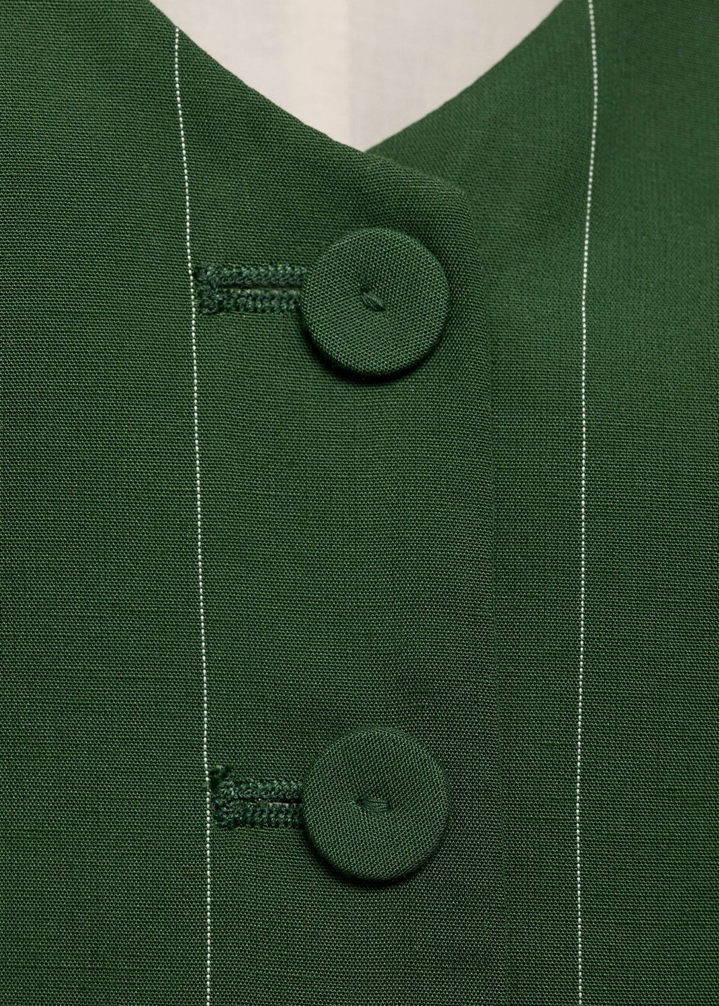 Gilet De Costume À Fines Rayures - Green