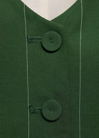 Gilet De Costume À Fines Rayures - Green