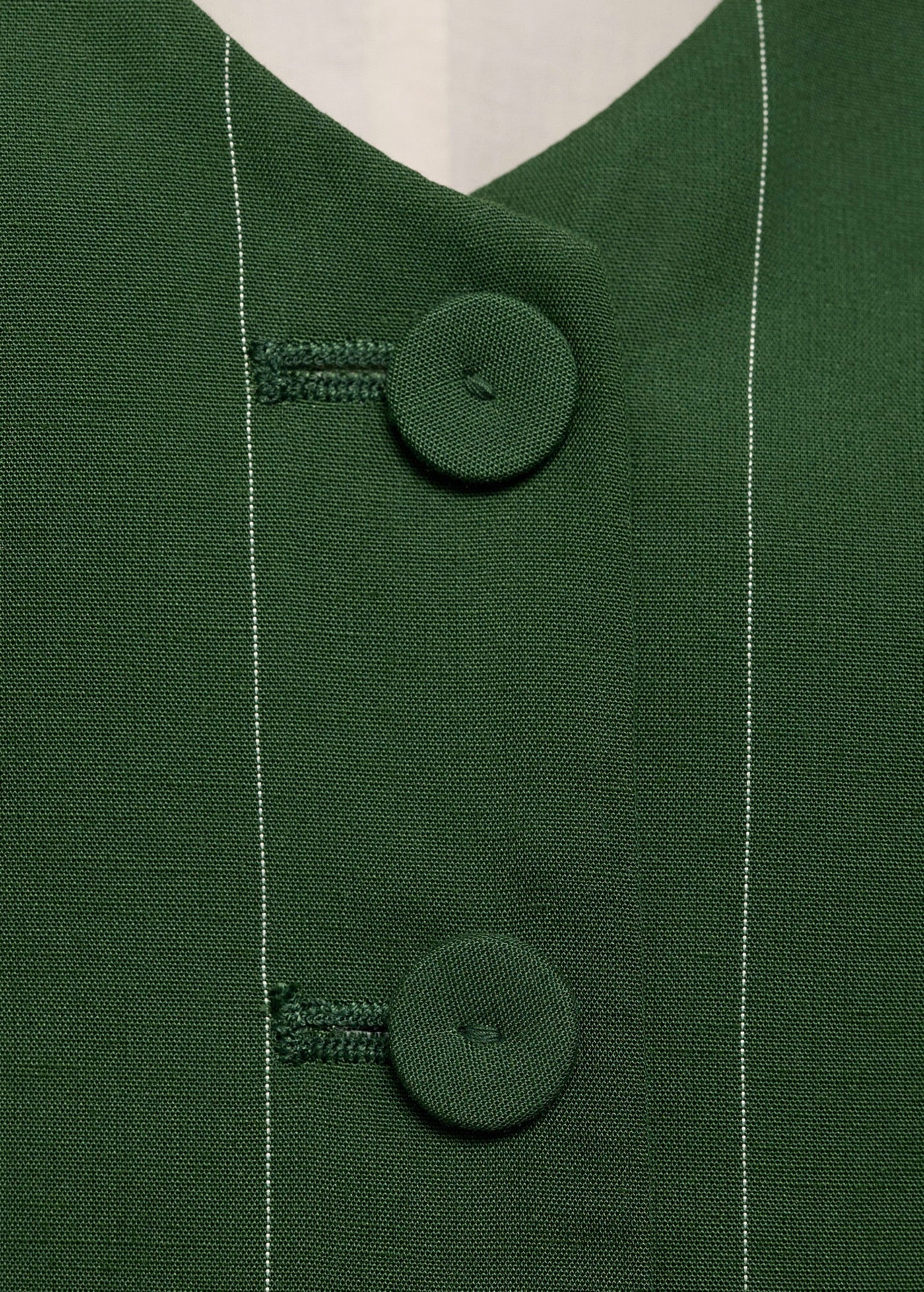 Gilet De Costume À Fines Rayures - Green