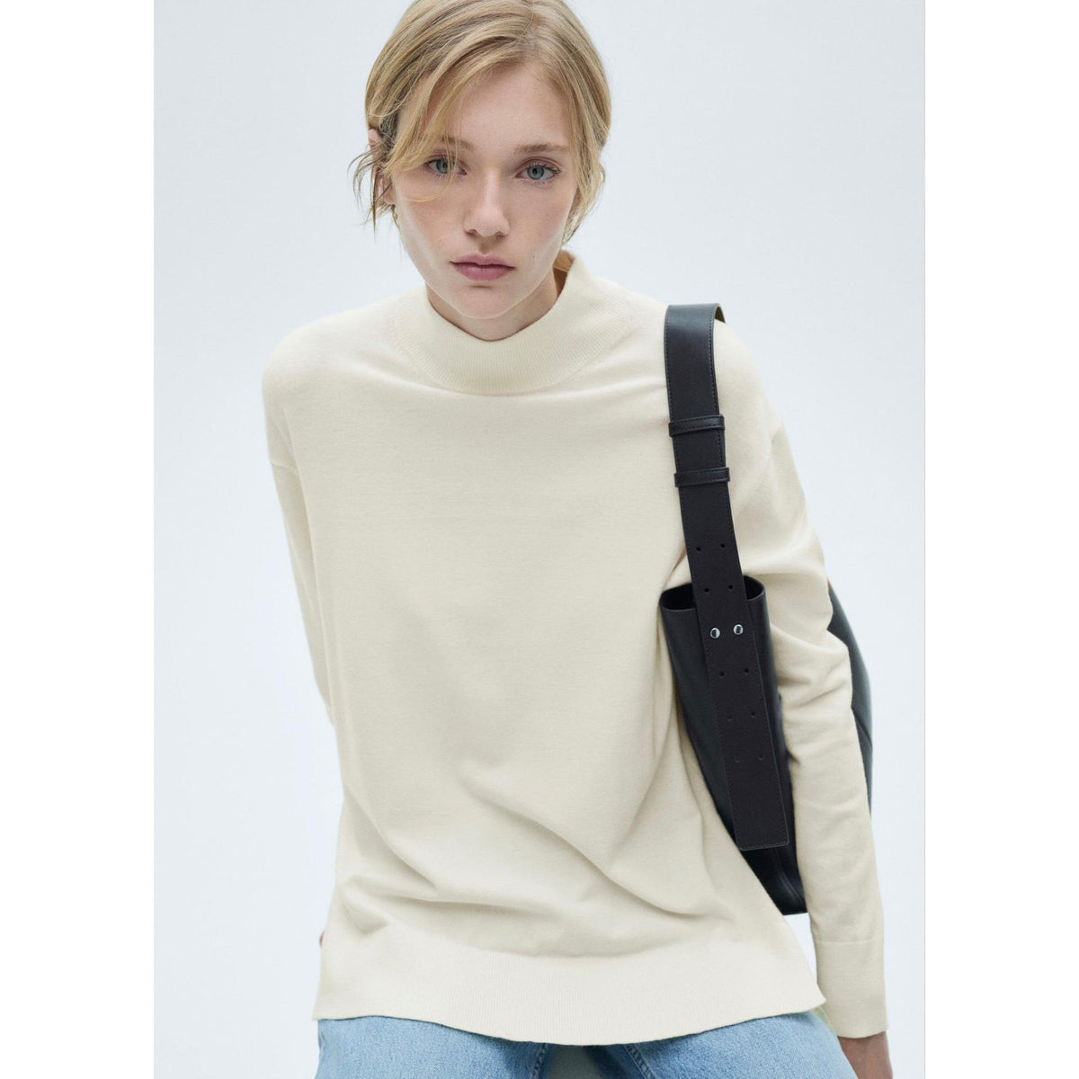 Jersey de Punto Cuello Alto - Ecru