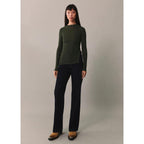 Buttoned Semi-Sheer T-Shirt - Dark Green