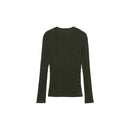 T-Shirt Semi-Transparent Boutons - Dark Green