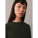 Semi-Transparent Button T-Shirt - Dark Green