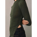 T-Shirt Semi-Transparent Boutons - Dark Green