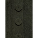 Semi-Transparent Button T-Shirt - Dark Green
