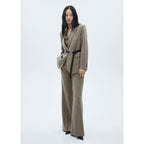 Pantalón De Traje Acampanado - Caqui